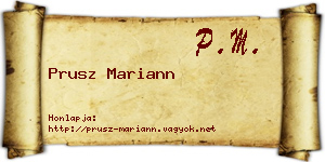 Prusz Mariann névjegykártya
